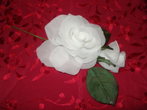 Haarblume Rosa "Edel" Organza